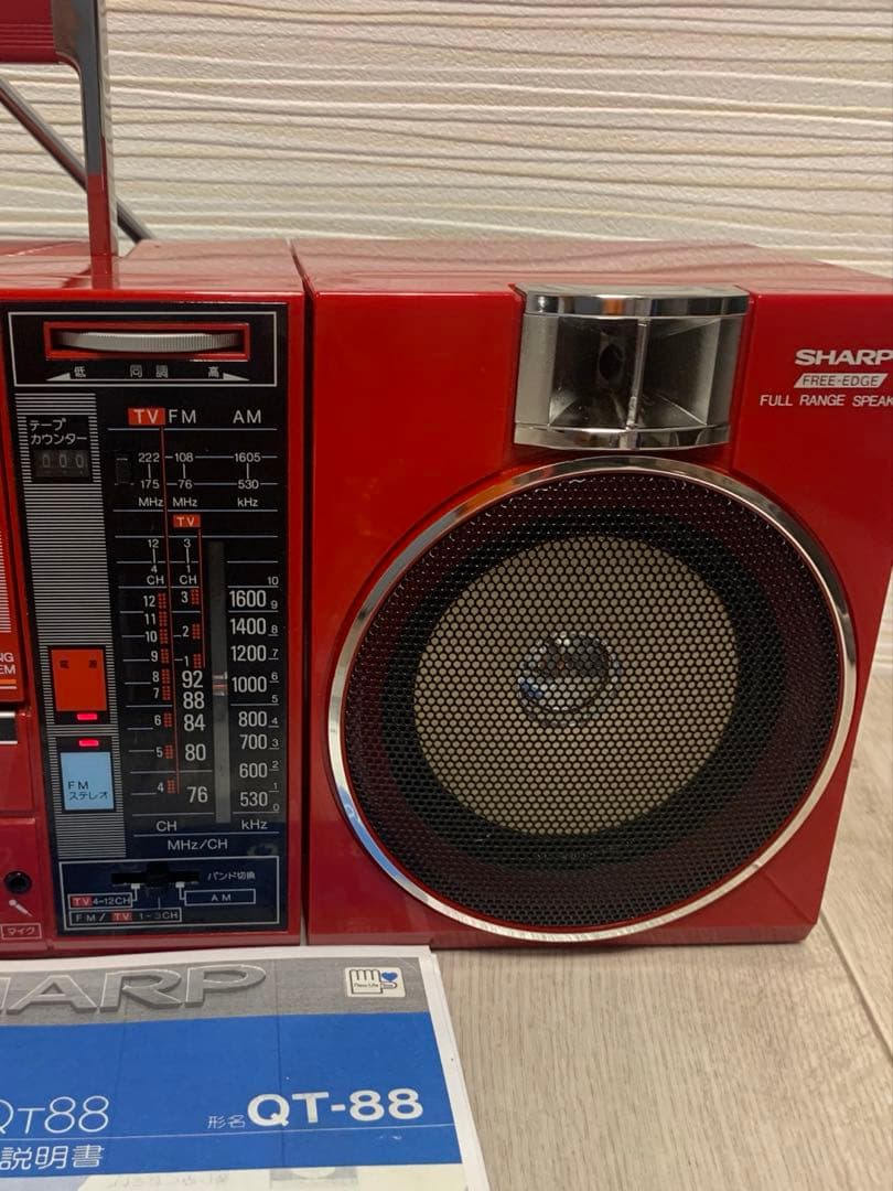 SHARP QT-88R 分離型ダブルカセット整備済 動作品 美品 希少ラジカセ