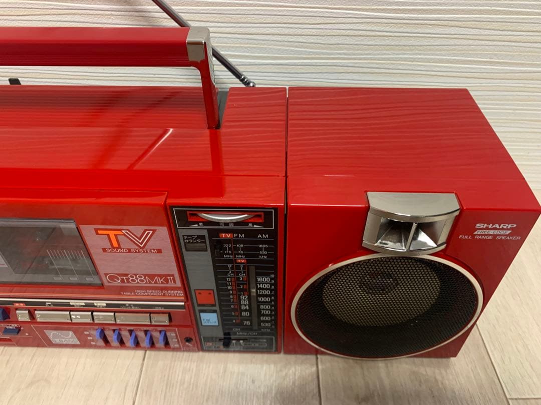 SHARP QT-88R 分離型ダブルカセット整備済 動作品 美品 希少ラジカセ