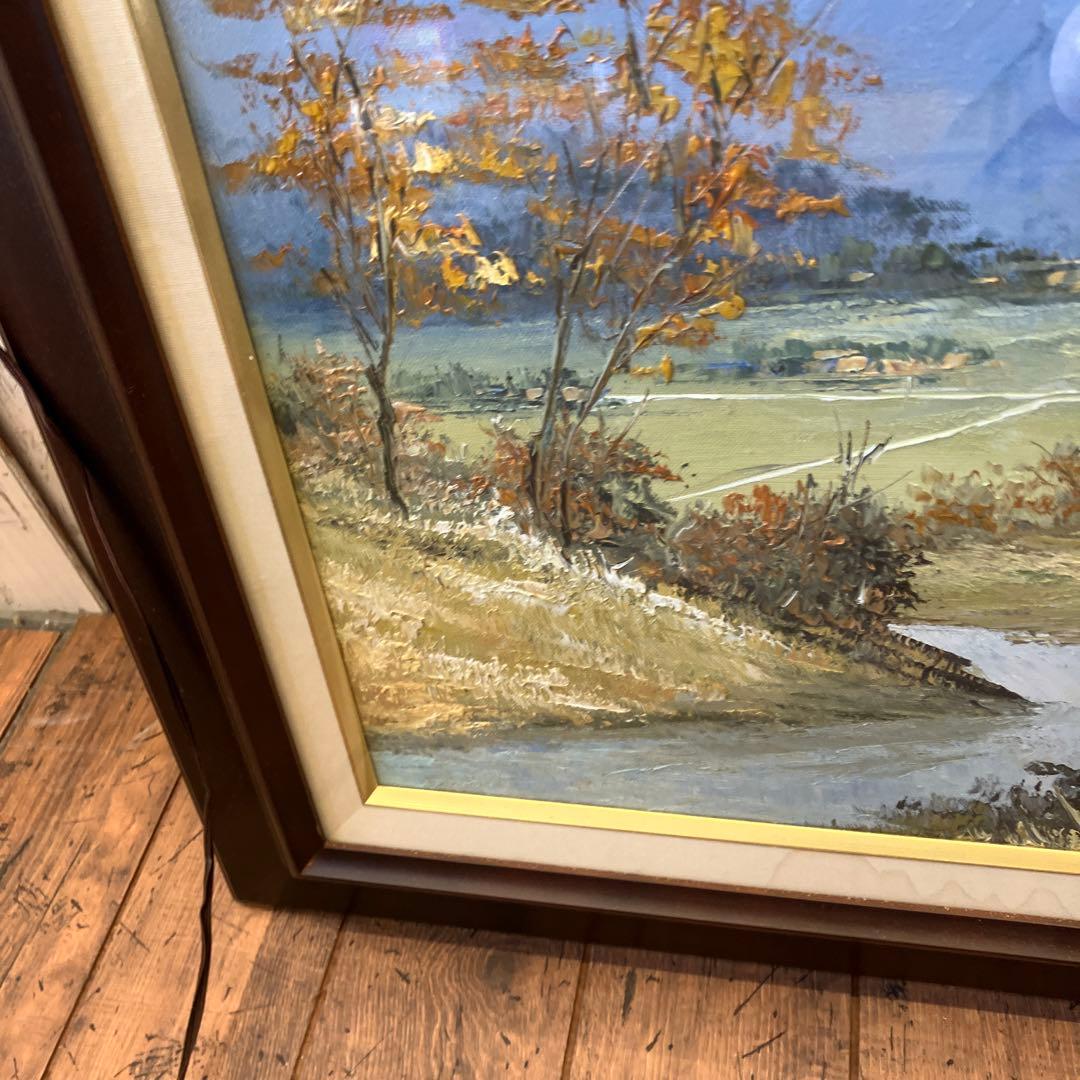 昭和レトロ 山本雅勝 真筆 風景画 山水 油絵 油彩画 絵画 アート インテリア