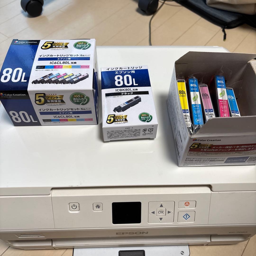 【ジャンク品】 エプソンプリンター EP-708A インク IC6CL80L