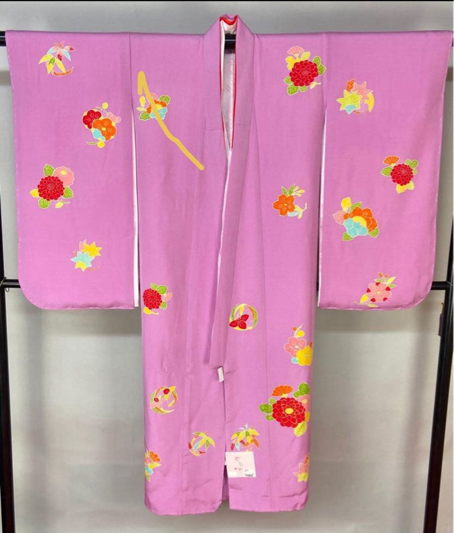 1点のみ 新品 四つ身 正絹 154 ピンク 七五三 絹 高級 こども 花ひめ