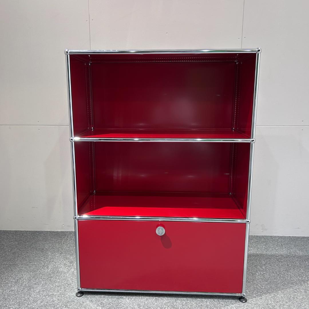 【残り1点】USMハラー　キャビネット 1列3段 赤 レッド
