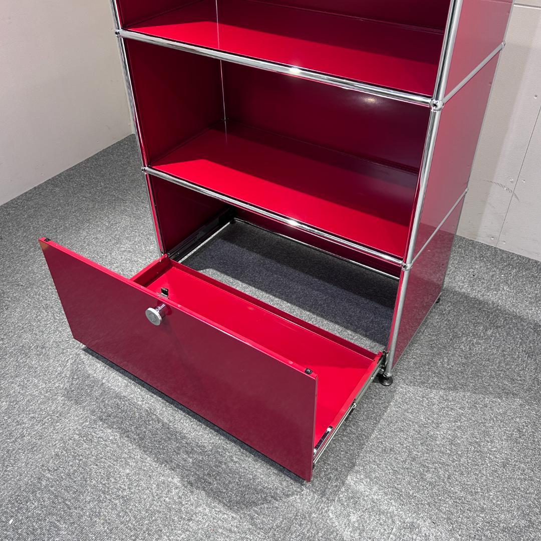 【残り1点】USMハラー　キャビネット 1列3段 赤 レッド