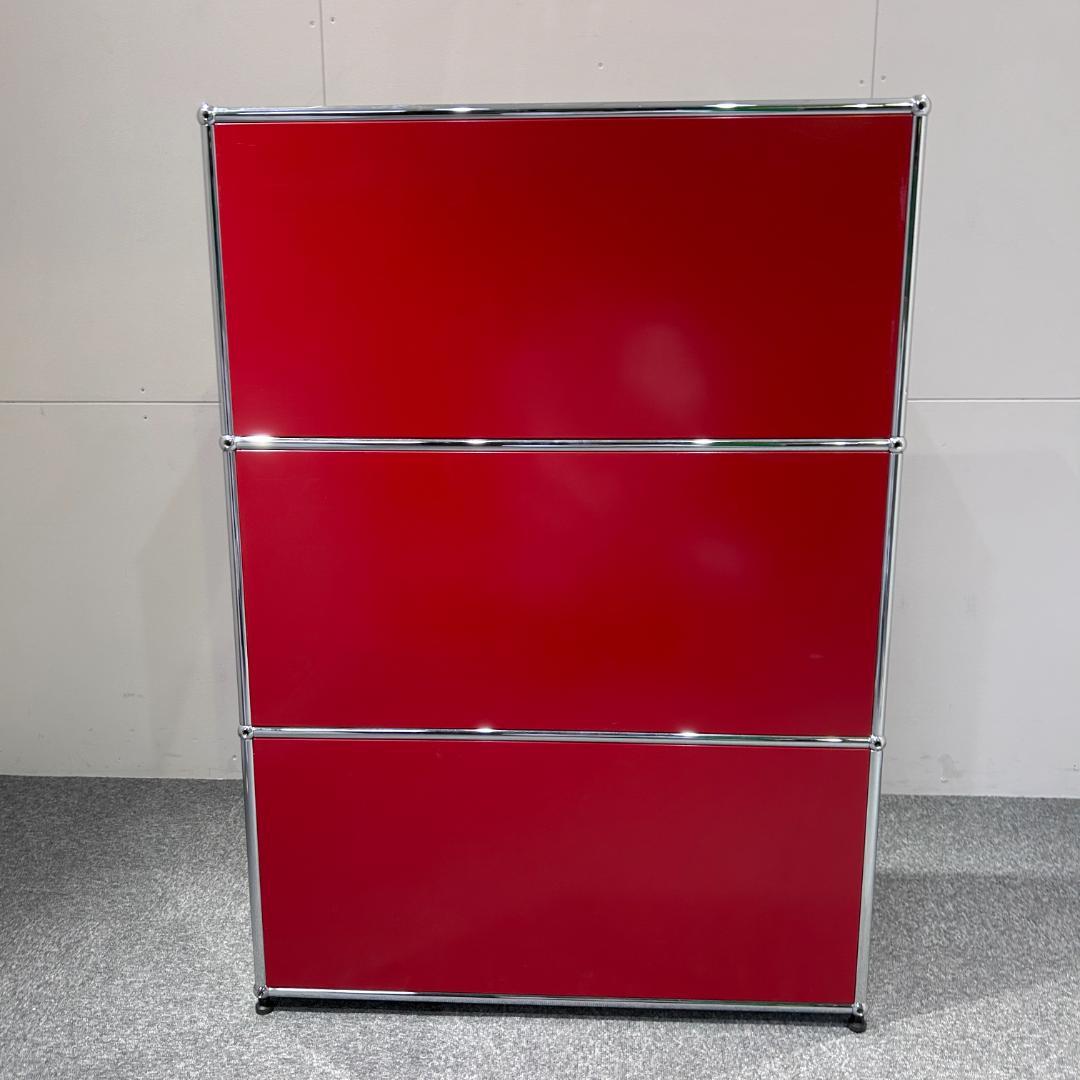 【残り1点】USMハラー　キャビネット 1列3段 赤 レッド