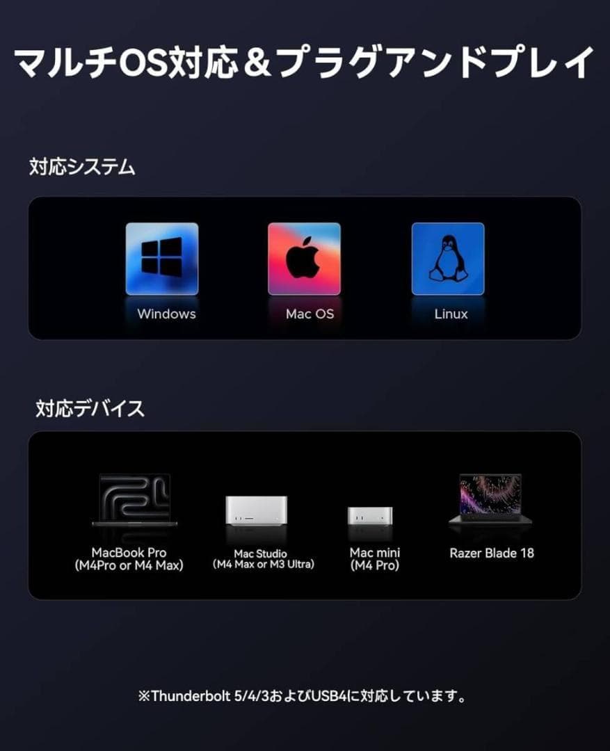 ORICO 2TB 外付けSSD【 USB 4.0 80Gbps 超高速】