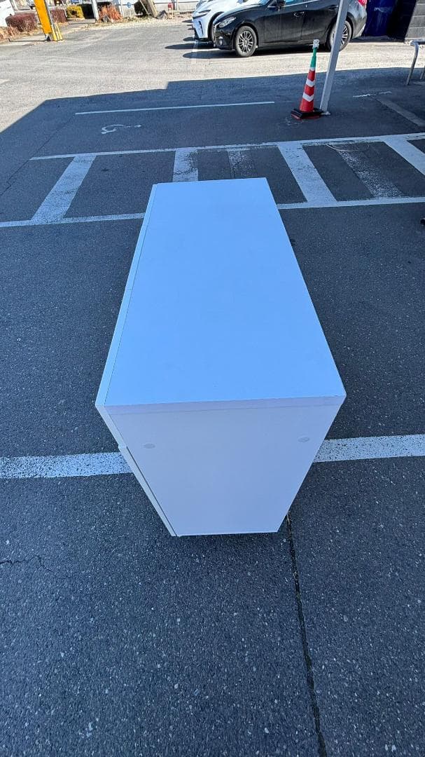 キャスター付き キャビネット リビング収納 ホワイト