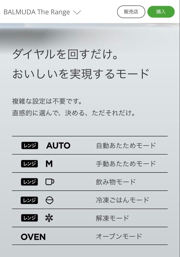 バルミューダ オーブンレンジ 2019年8月購入