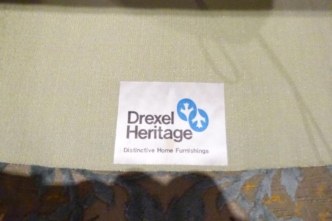 ドレクセルヘリテイジ　アップホルスタリー　1Pソファ　花柄ファブリック　美品 C