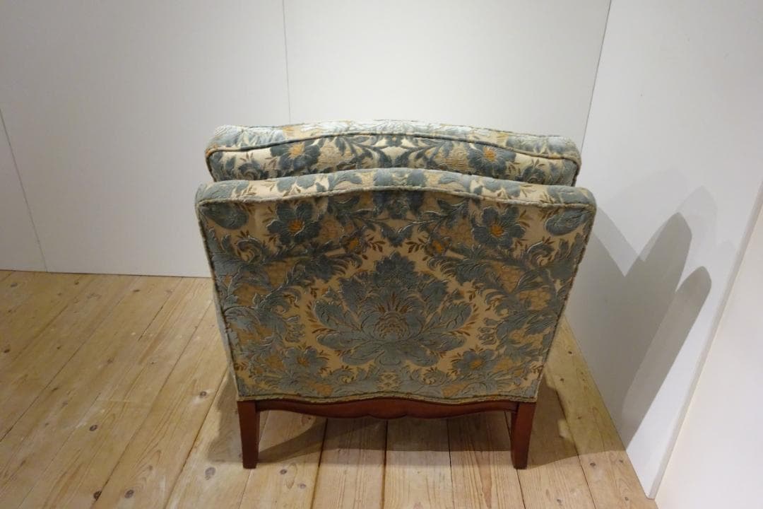 ドレクセルヘリテイジ　アップホルスタリー　1Pソファ　花柄ファブリック　美品 C