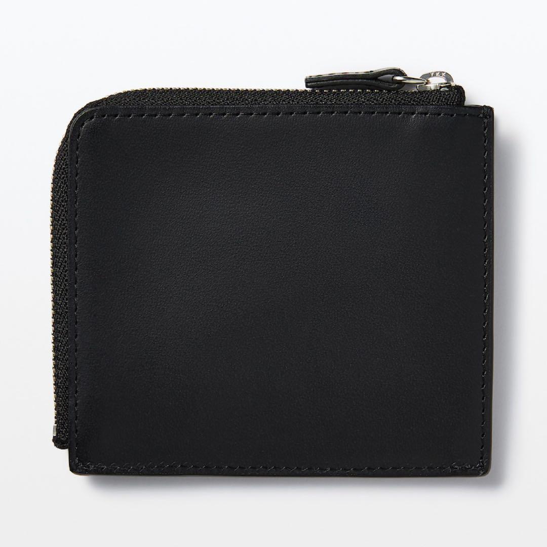 新品★無印良品★ イタリア産ヌメ革　Ｌ字財布 ★★黒