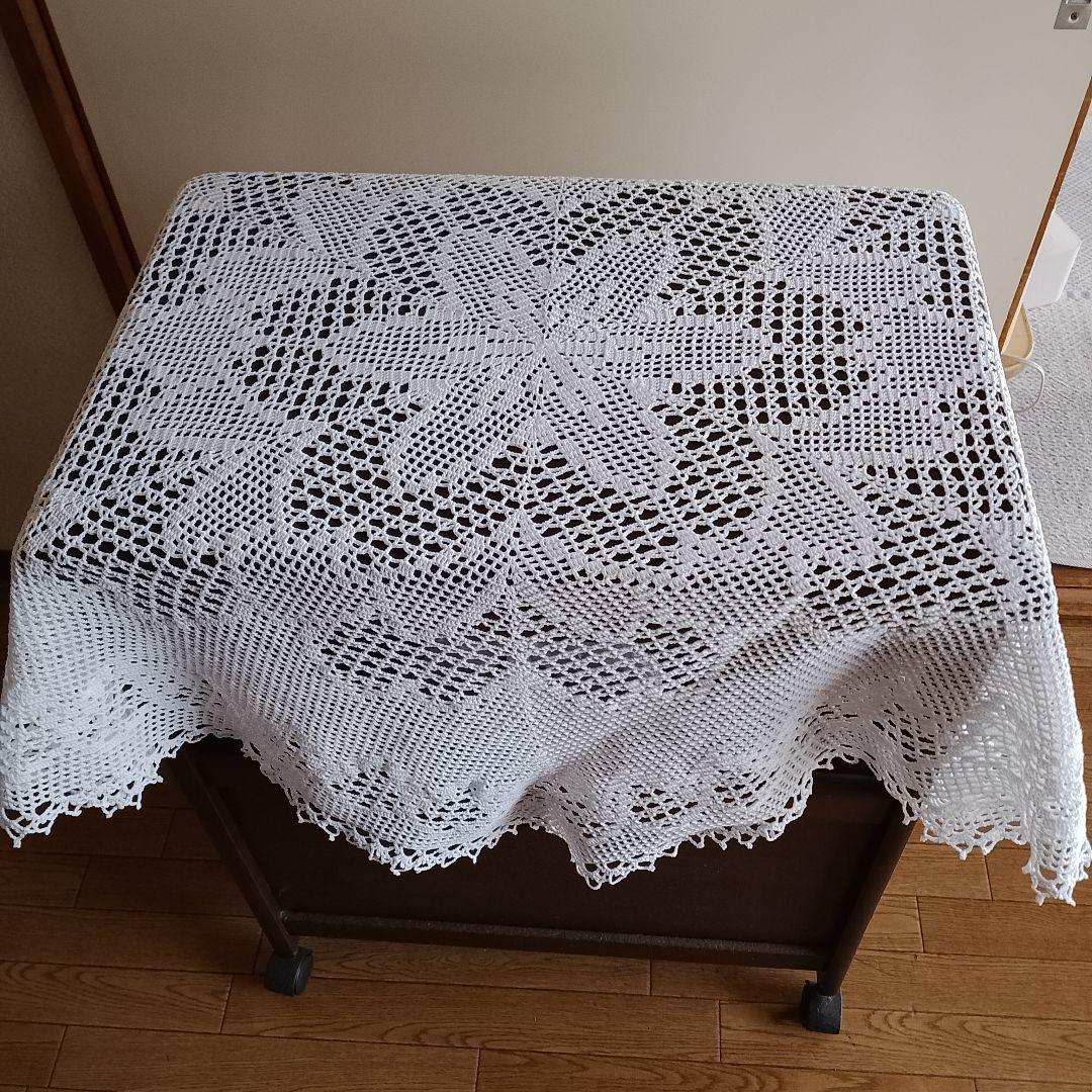 ハンドメイド レース編みドイリー テーブルクロス115cm