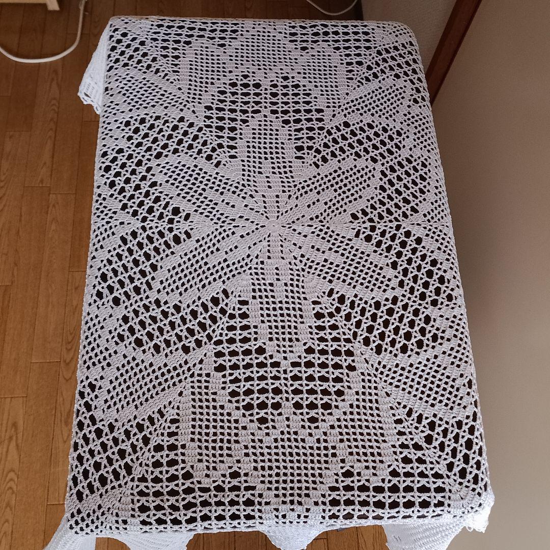 ハンドメイド レース編みドイリー テーブルクロス115cm