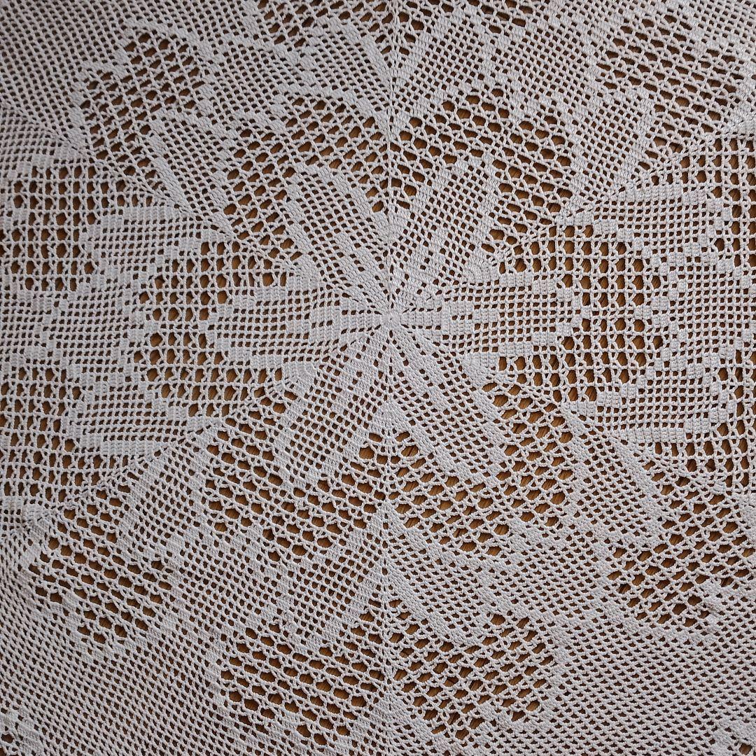 ハンドメイド レース編みドイリー テーブルクロス115cm