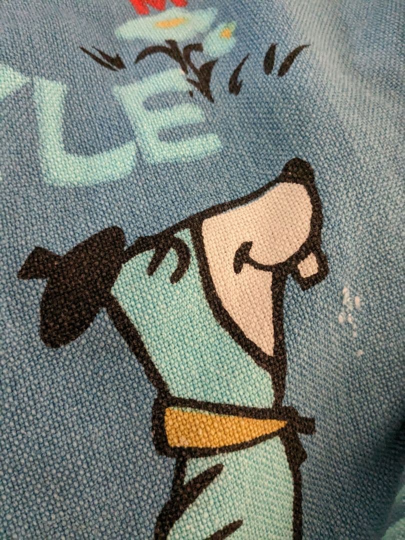 アメリカビンテージソファ、ベッドカバー　アメリカアニメ　コットン