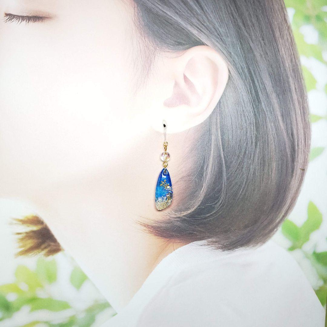 No.1481-C　海☆亀(ホヌ)☆レジン☆ピアス・イヤリング(ゴールド)