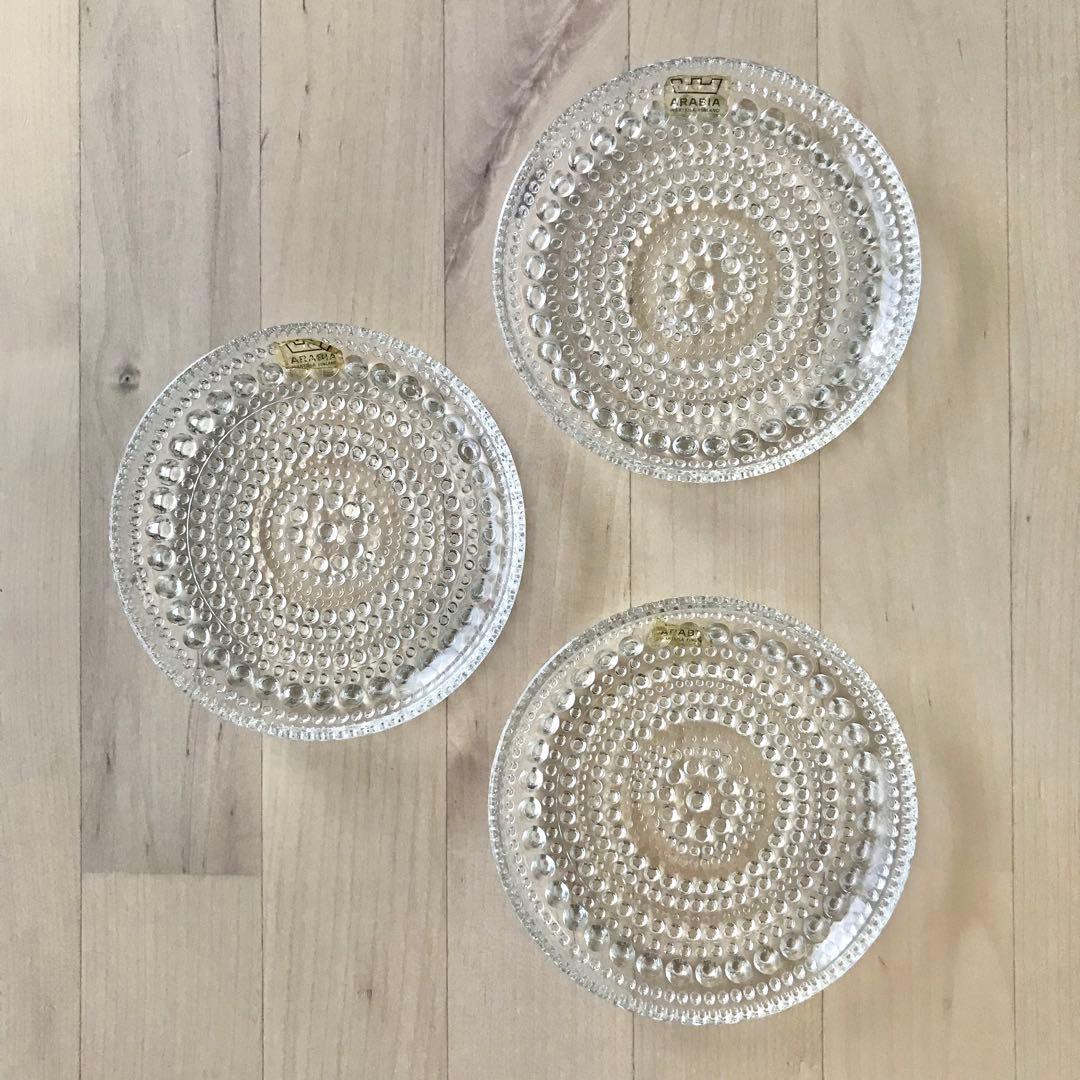 アラビア　カステヘルミ　8.5cm　プレート　クリア　3点セット　ヴィンテージ