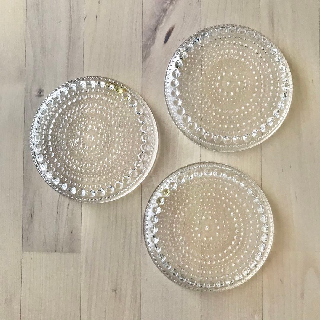 アラビア　カステヘルミ　8.5cm　プレート　クリア　3点セット　ヴィンテージ