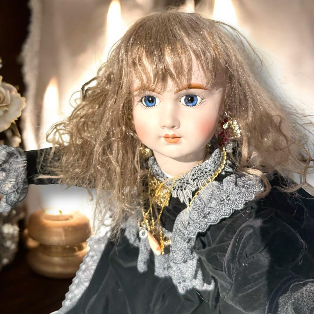 ビスクドール アーテー リプロ AT ブラックドレス 黒 シェルカメオ アクセ