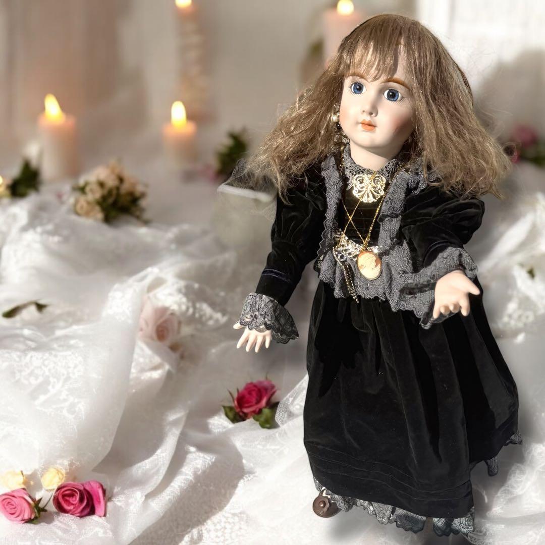 ビスクドール アーテー リプロ AT ブラックドレス 黒 シェルカメオ アクセ