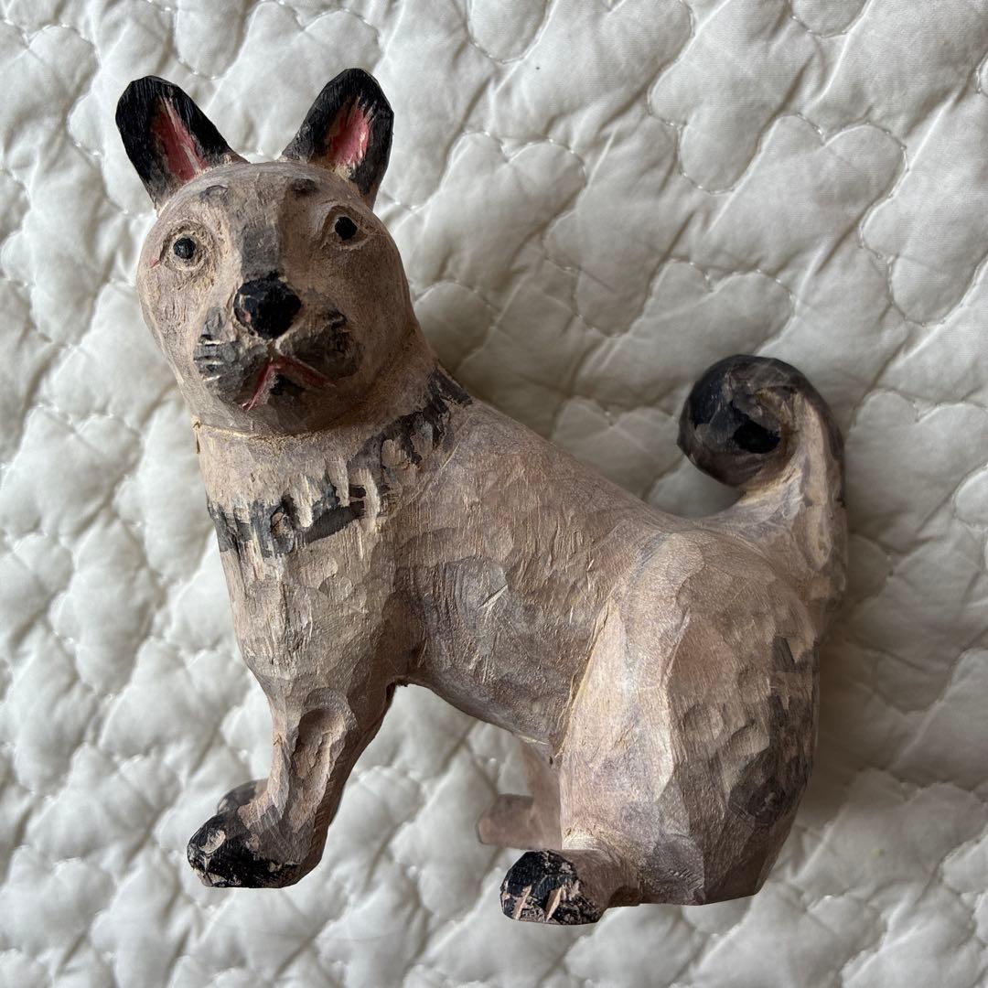 松田一戯　但馬木彫り　犬