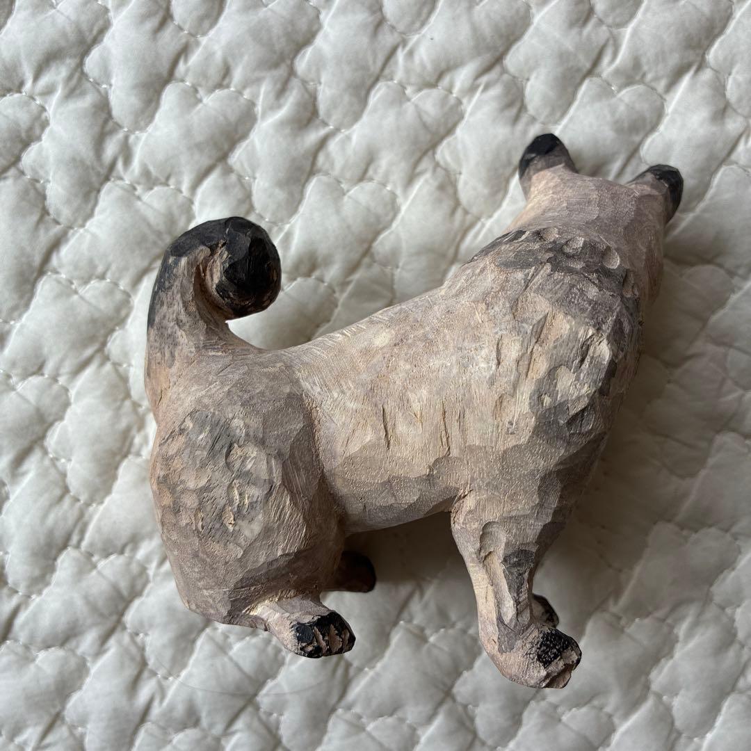 松田一戯　但馬木彫り　犬