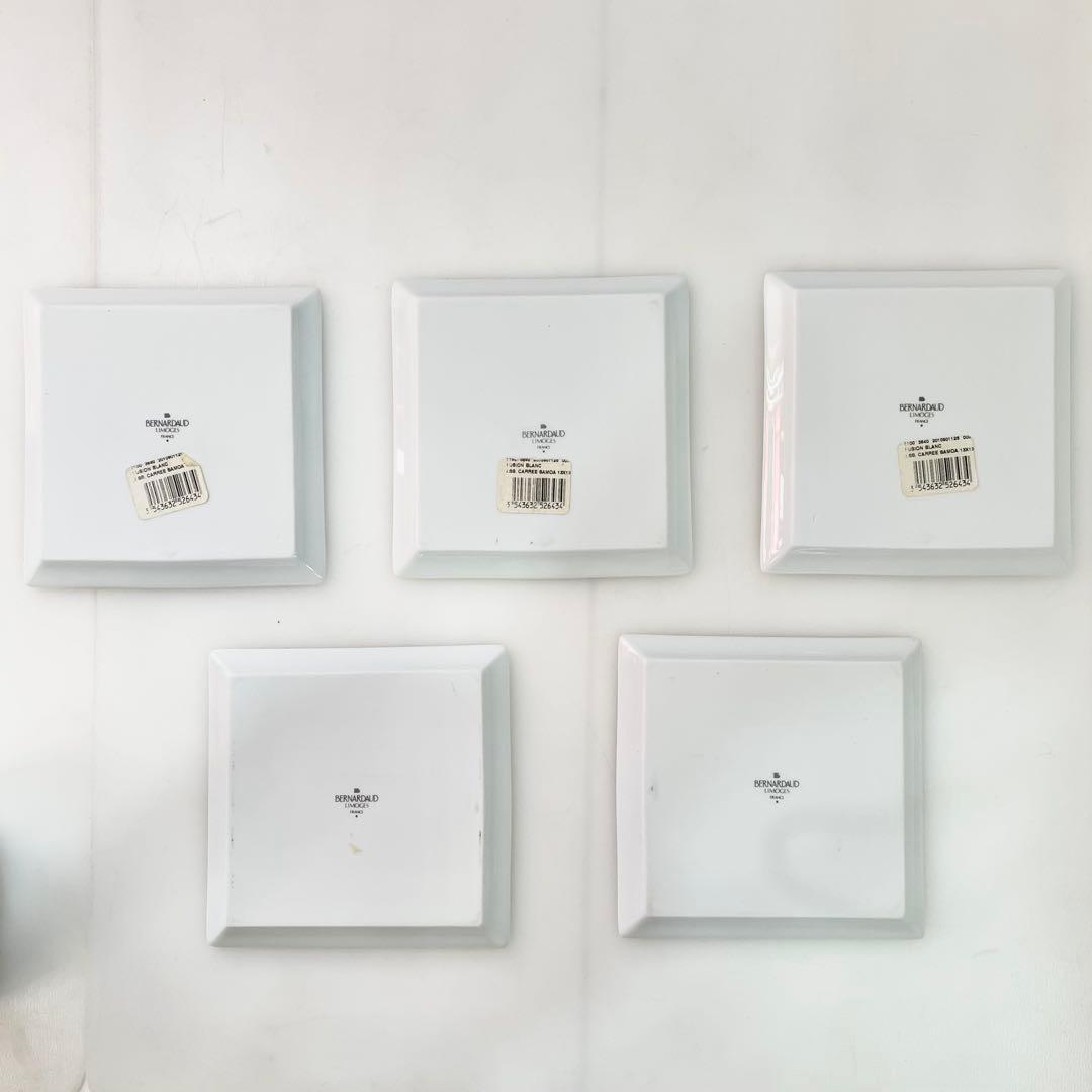 ◎ BERNARDAUD ベルナルド スクエアプレート 5枚 セット 小皿