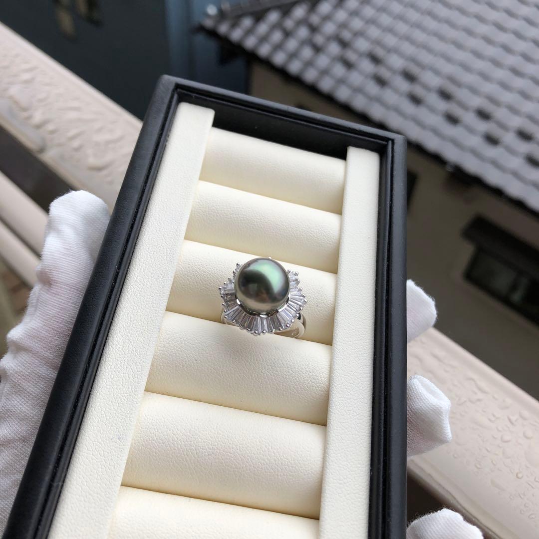 南洋黒蝶真珠　タヒチパール　タヒチ真珠　リング　k42