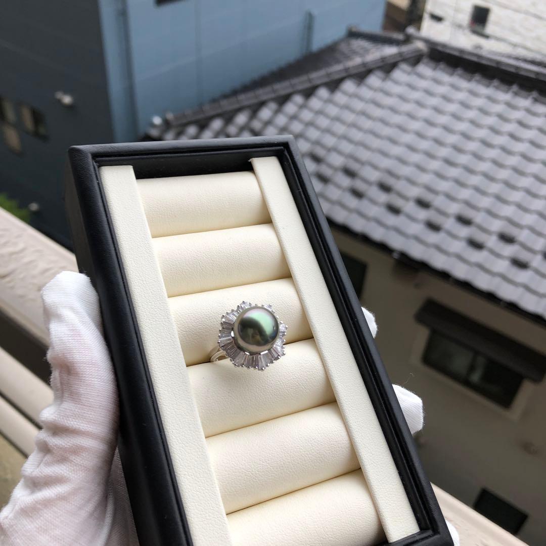 南洋黒蝶真珠　タヒチパール　タヒチ真珠　リング　k42