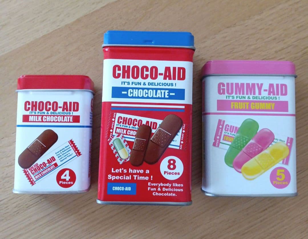 チョコエイド　空き缶　BOX缶　ケース　計8点セット　ボックスティン