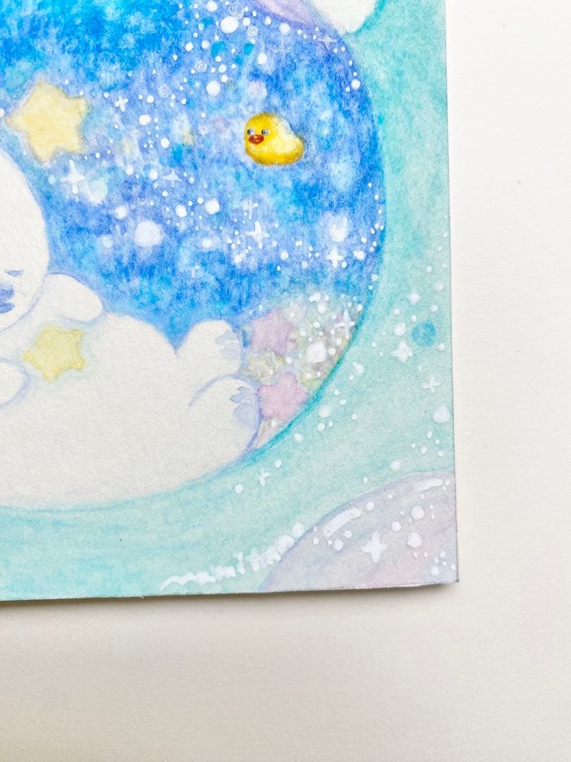 水彩画 ビションフリーゼVoyage フォトフレーム付き 絵画 犬 アート 原画