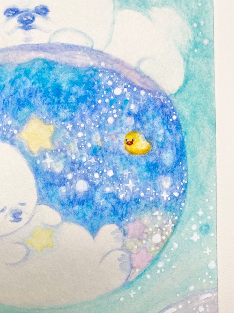 水彩画 ビションフリーゼVoyage フォトフレーム付き 絵画 犬 アート 原画