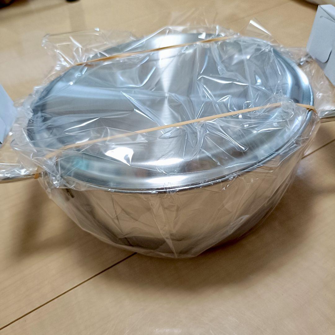 【新品未使用】ジオプロダクト ステンレス製 両手鍋 18センチ 送料無料