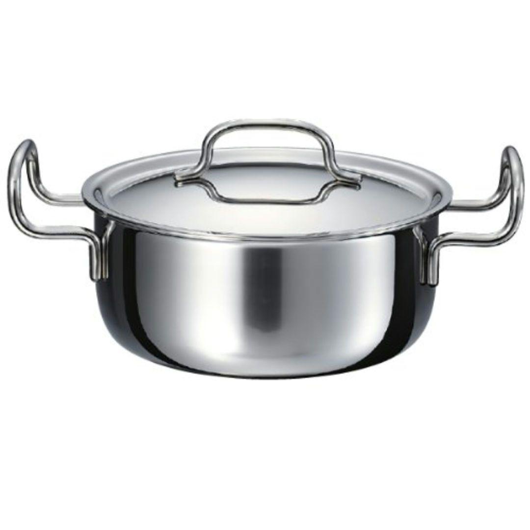 【新品未使用】ジオプロダクト ステンレス製 両手鍋 18センチ 送料無料