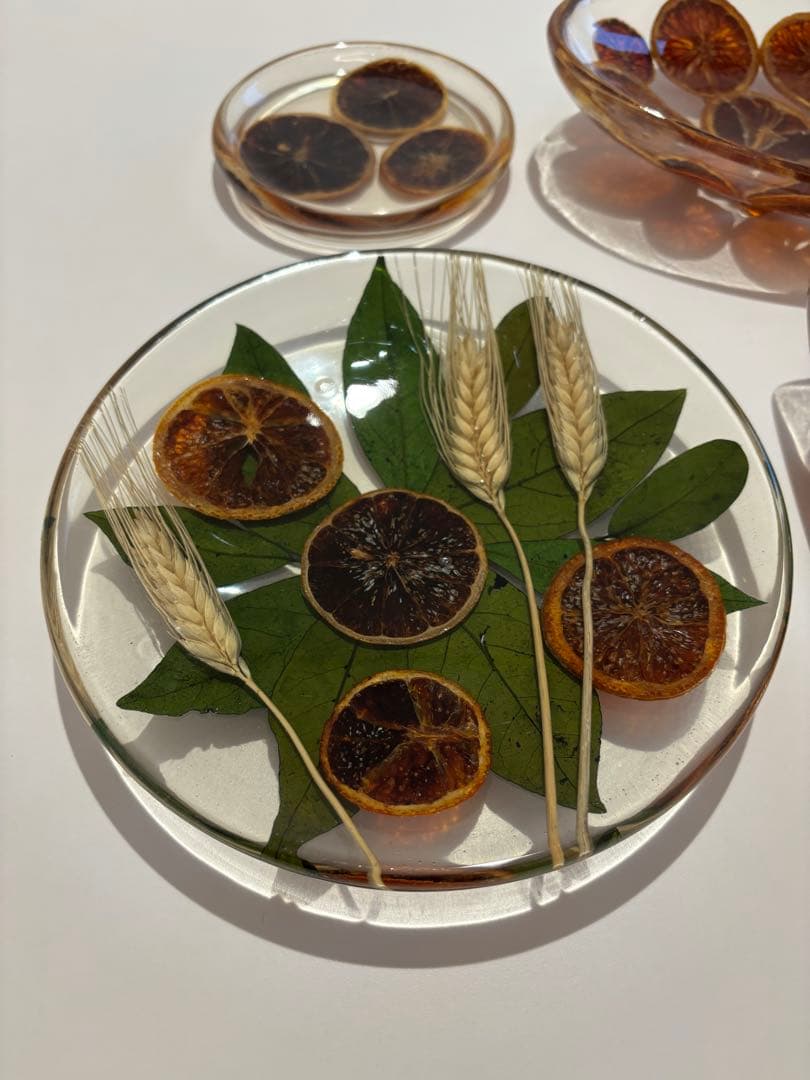 【新品】イタリア•キウラート(CHIURATO)アクリル皿(オレンジ)4点セット