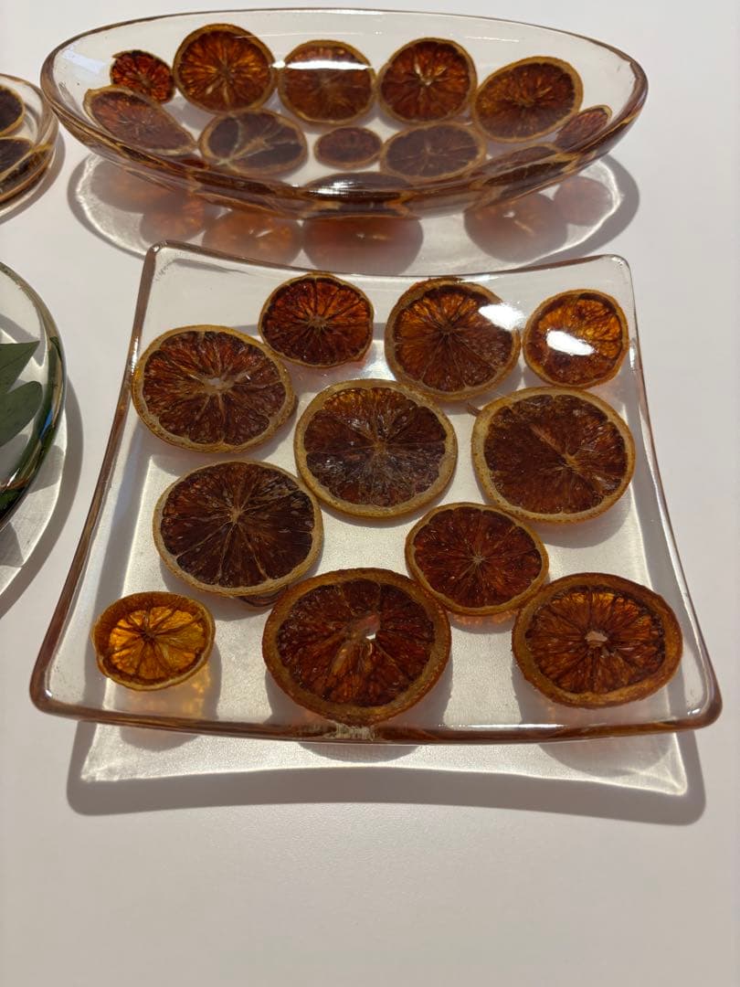 【新品】イタリア•キウラート(CHIURATO)アクリル皿(オレンジ)4点セット