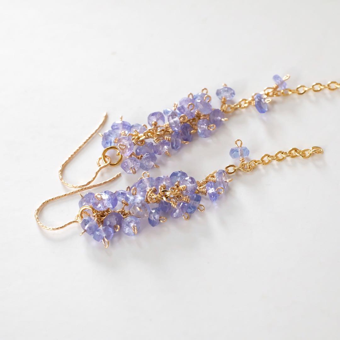 14kgfタンザナイトつぶつぶピアス/イヤリング