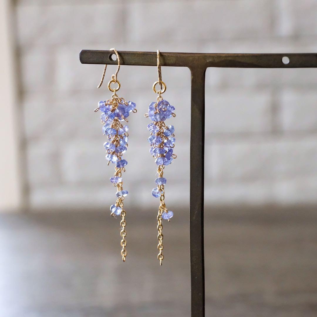 14kgfタンザナイトつぶつぶピアス/イヤリング