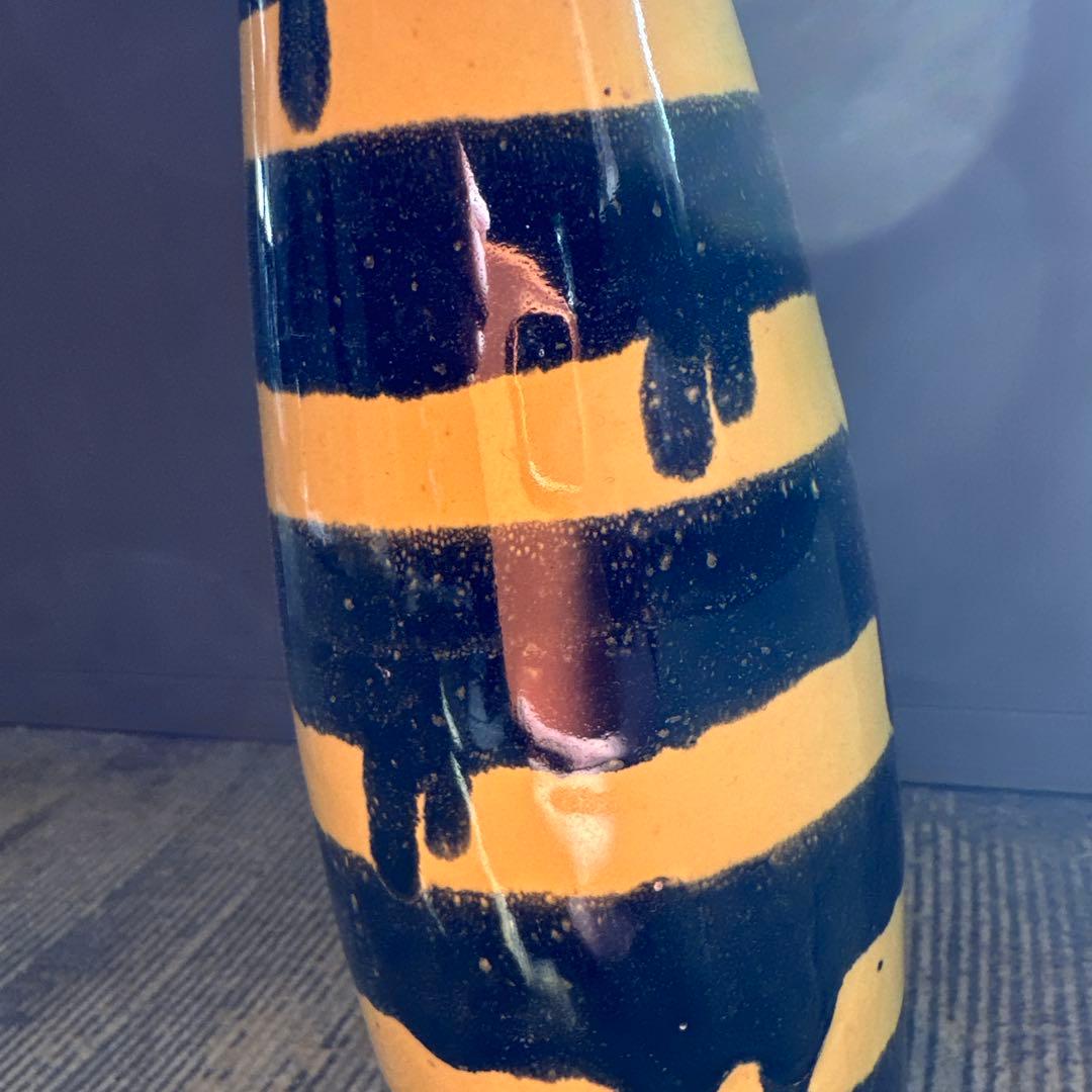 ❹70s ミッドセンチュリー フラワーベース 花瓶 ビンテージ FAT LAVA