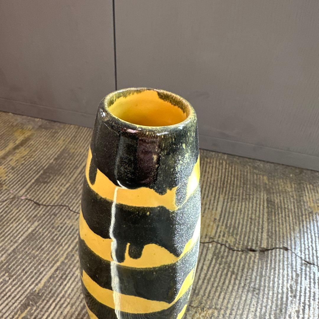 ❹70s ミッドセンチュリー フラワーベース 花瓶 ビンテージ FAT LAVA