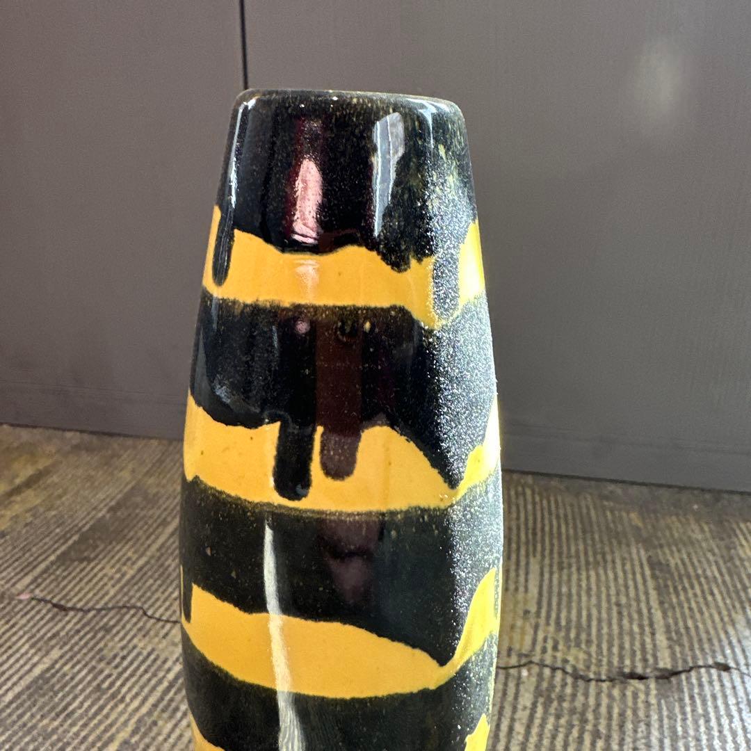 ❹70s ミッドセンチュリー フラワーベース 花瓶 ビンテージ FAT LAVA