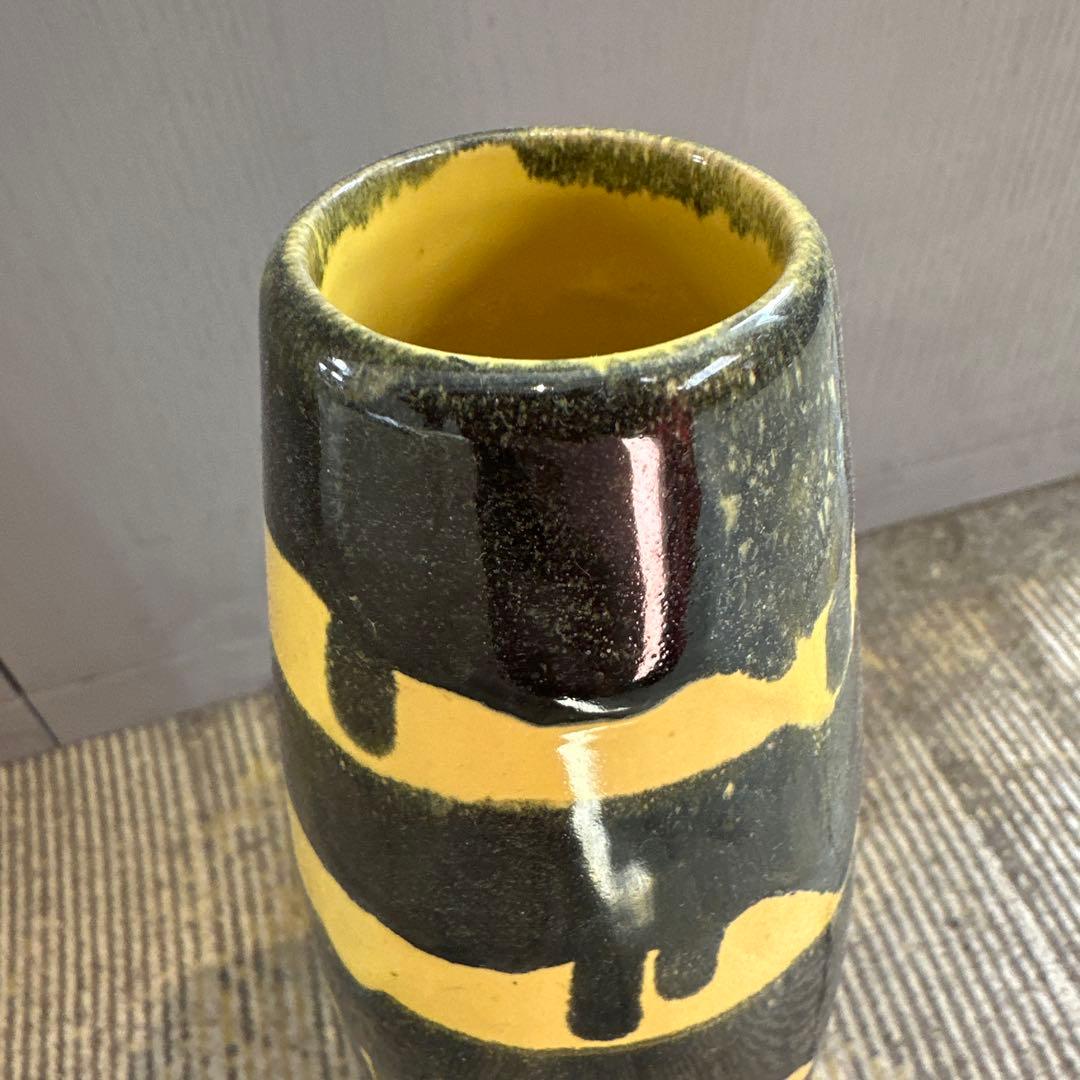 ❹70s ミッドセンチュリー フラワーベース 花瓶 ビンテージ FAT LAVA