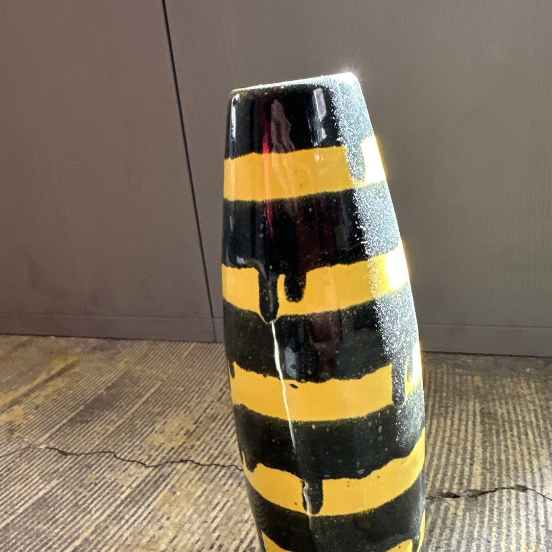 ❹70s ミッドセンチュリー フラワーベース 花瓶 ビンテージ FAT LAVA