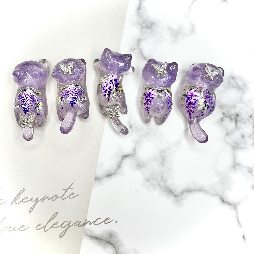 リクエスト専用　限定クリスマス　雪の結晶　猫　5個セット