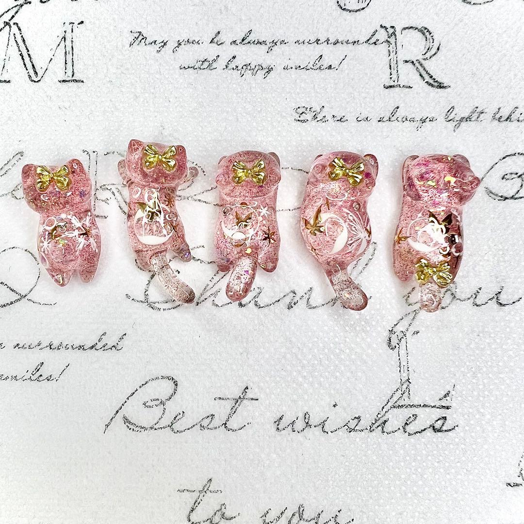 リクエスト専用　限定クリスマス　雪の結晶　猫　5個セット