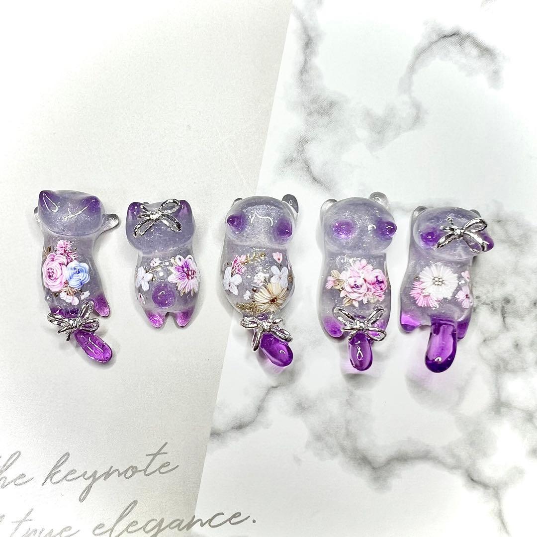 リクエスト専用　限定クリスマス　雪の結晶　猫　5個セット