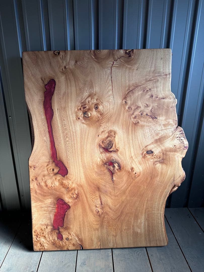 樺　一枚板　テーブル　無垢材　レジン　栃ウォールナットポプラ楠欅モンキー