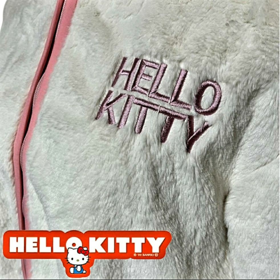 ☆HalloKitty ユニバコラボ廃盤 モコモコ フーディー Lsize美品☆