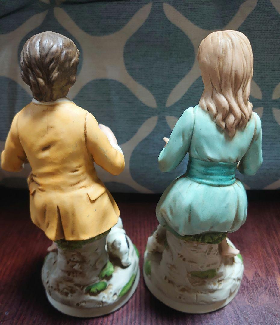 少年と少女の陶器フィギュアセット