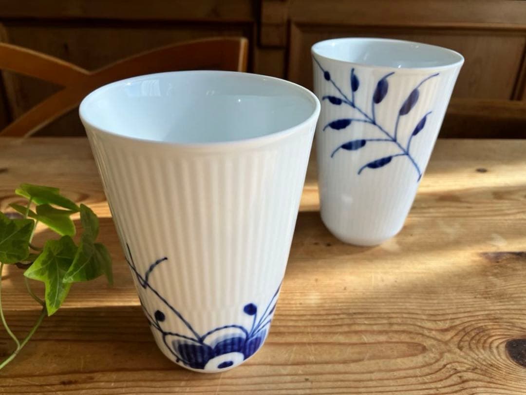 ロイヤルコペンハーゲン　ブルーフルーテッドメガ　トールカップ×2