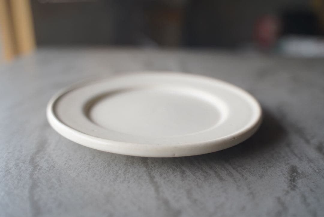 カネル プレートSクリーム色の円形平皿　5枚セット